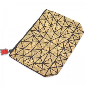 Eco Friendly Natural Cork Softwood Zipper kosmetik Çantası