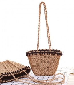 Dames Klein strooi Rattan Sak Skouer Crossbody somer strand handsak