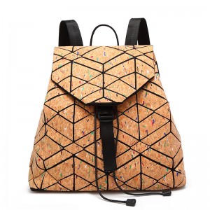 ທໍາມະຊາດເລຂາຄະນິດ cork ວິນ Backpack ປອກຕຸຍການຄົນອັບເດດ: ແມ່ຍິງ Stylish Bag ໄມ້