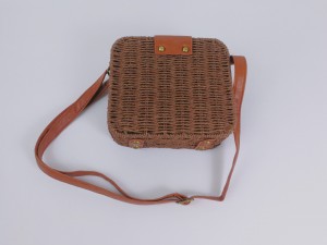 Dames Pragtige Candy Kleur Square Rattan Sak Vroue klink Weave strooi sakke Skouer & Crossbody Sakke