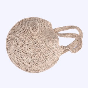 Yuvarlak Straw rafya Plaj Çantası Vintage El yapımı Dokuma Omuz Çantası Rafya daire Rattan çanta