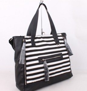 vroue mode leë doek handsak tote bag met leer hanteer
