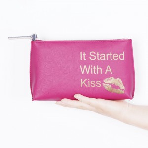 Lady çap PU Cosmetic bag makiyaj çantası