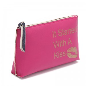 Lady çap PU Cosmetic bag makiyaj çantası