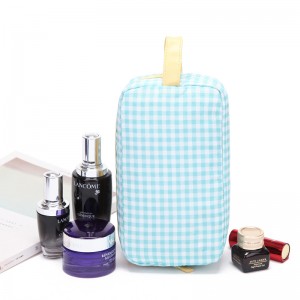 Groothandel Klein Grid kosmetiese sak Airline Gift Pouch vir make-up OEM fabriek