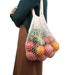 dapat digunakan kembali produk organik 100% buah kapas tas belanja mata jaring ramah lingkungan