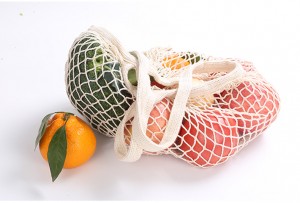 dapat digunakan kembali produk organik 100% buah kapas tas belanja mata jaring ramah lingkungan