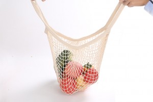 dapat digunakan kembali produk organik 100% buah kapas tas belanja mata jaring ramah lingkungan