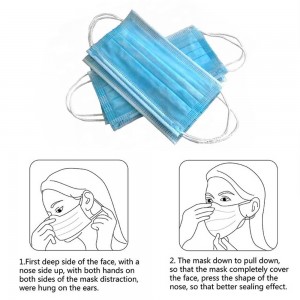 Osunwon Olupese Earloop isọnu Non Woven 3/4 Ply Surgerical Medical Face Boju Redy lati gbe