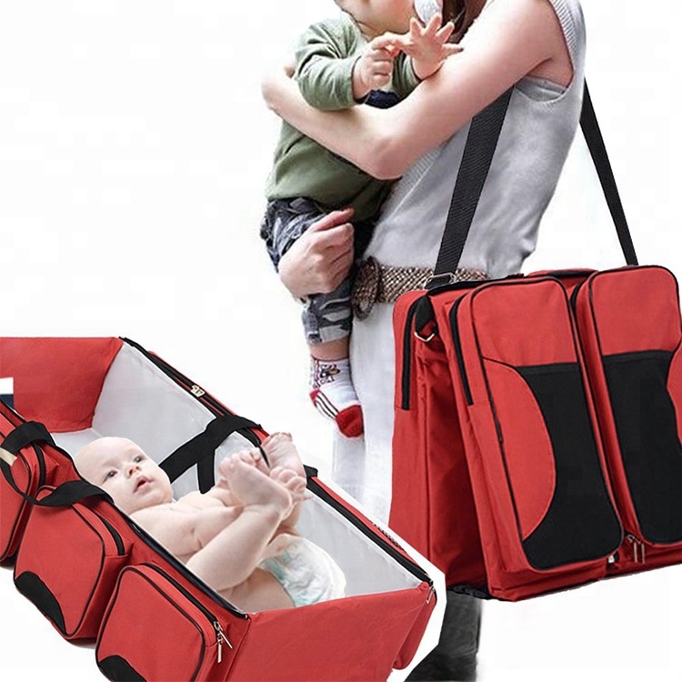 Low price for Baby Diaper Changing Pad -
2018 Hotcake Folding Nylon Diaper Bag Nappy Infant Carrier Crib Nursery Travel Baby Sleeping Bed – V-FOX detail pictures