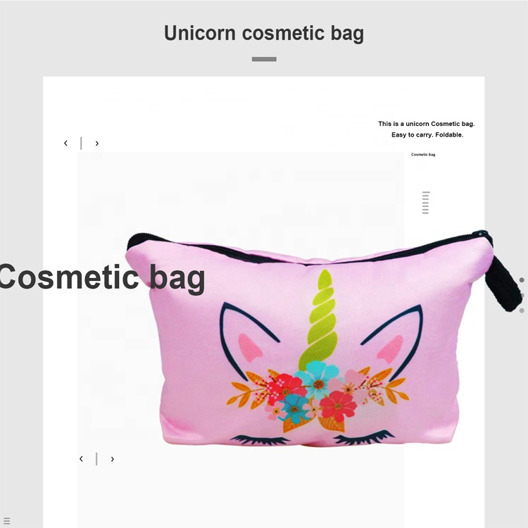 PriceList for Elf Plush Toy -
Heat Transfer Printing Girl Cosmetic bag Travelling Case Multifuncition Water Resistant Unicorn Makeup Bag From Shenzhen – V-FOX detail pictures