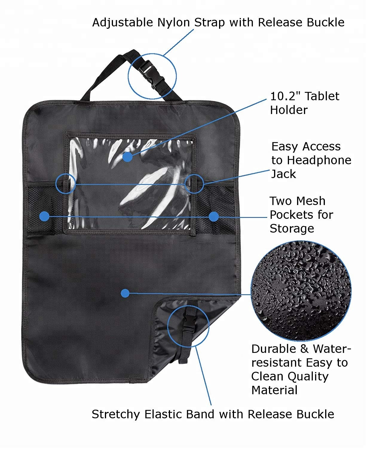 Factory Cheap Hot Big Plush Bear -
Car Seat Back Protector Kick Mat with clear Holder for Touch Screen iPad and Tablets for all car model – V-FOX detail pictures