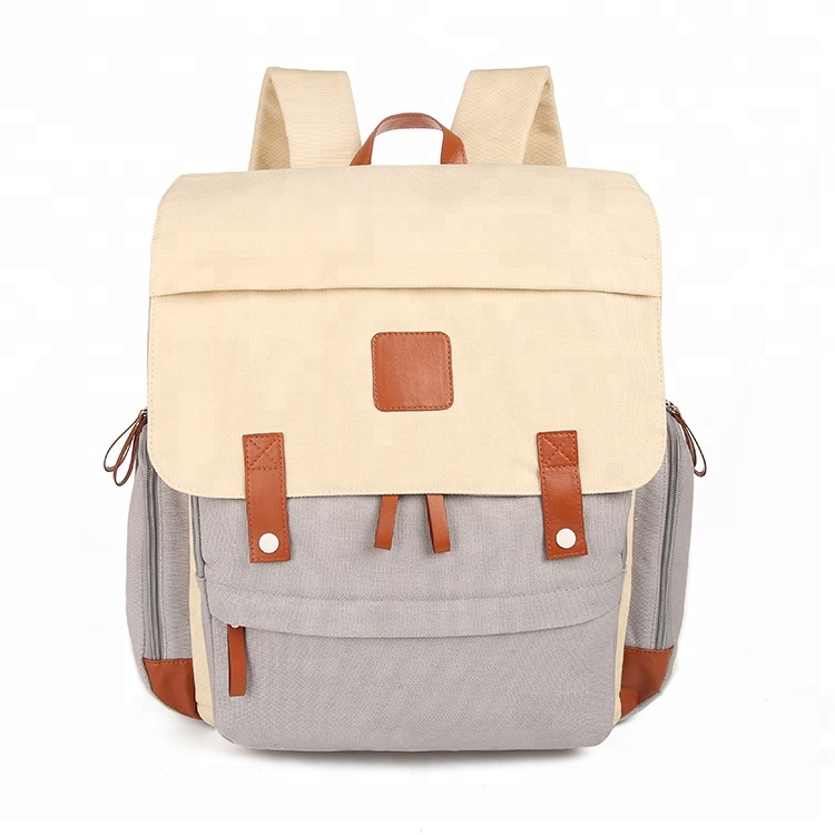 Großhandel Kinderwagengurte Großer Babywindelrucksack aus Segeltuch mit isolierten Taschen
