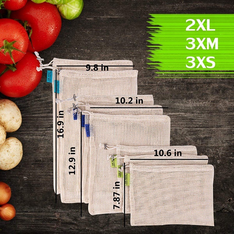 Factory making Plush Elephant -
Multi-function eco-friendly vegetable fruit mesh net bag with double-stitched seamsfor grocery shopping – V-FOX detail pictures