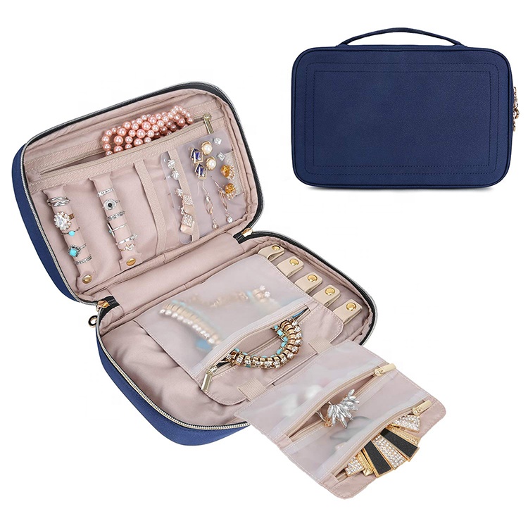 Shina Suppliers tantera-drano Travel Jewelry Rolls sy nandamina Jewelry Storage Case for Earrings / voavola / Ring