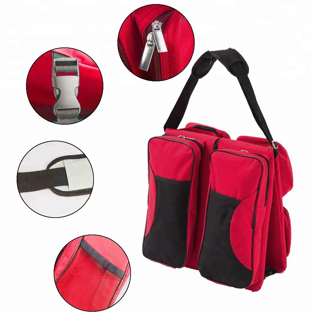 100% Eco-friendly Portable Hloov Chaw Nres Tsheb Hnab folding Ncig Tebchaws Portable Bassinet 3 hauv 1 Diaper Hnab
