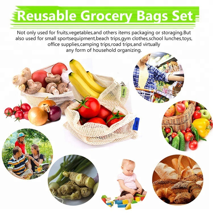 Factory making Plush Elephant -
Multi-function eco-friendly vegetable fruit mesh net bag with double-stitched seamsfor grocery shopping – V-FOX detail pictures