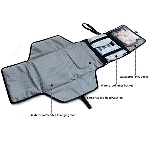 Diaper portátil Alterar Pad Viagem Waterproof Mudar Pad do tecido do bebê mudando tapete dobrável Alterar Station com malha / po PVC