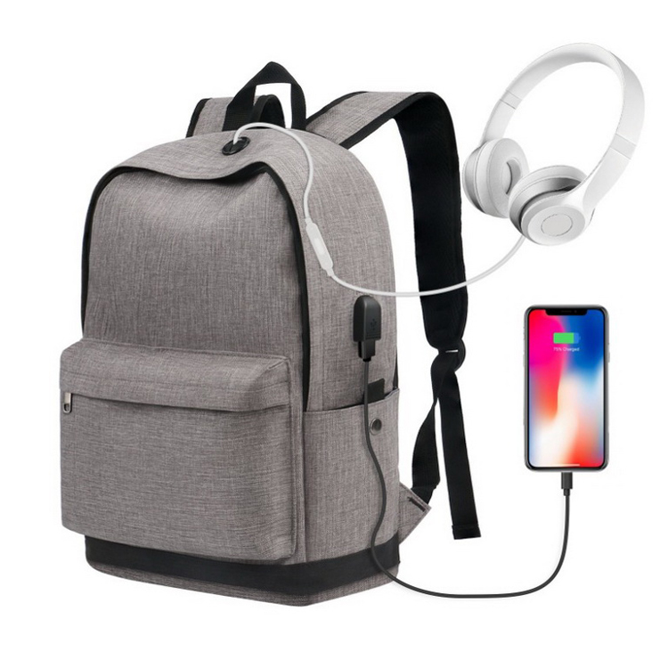 ロゴと耐衝撃キャンバスラップトップBagpackバックパックを充電するカスタムメンズ防水15.6Lスマート盗難防止用USB