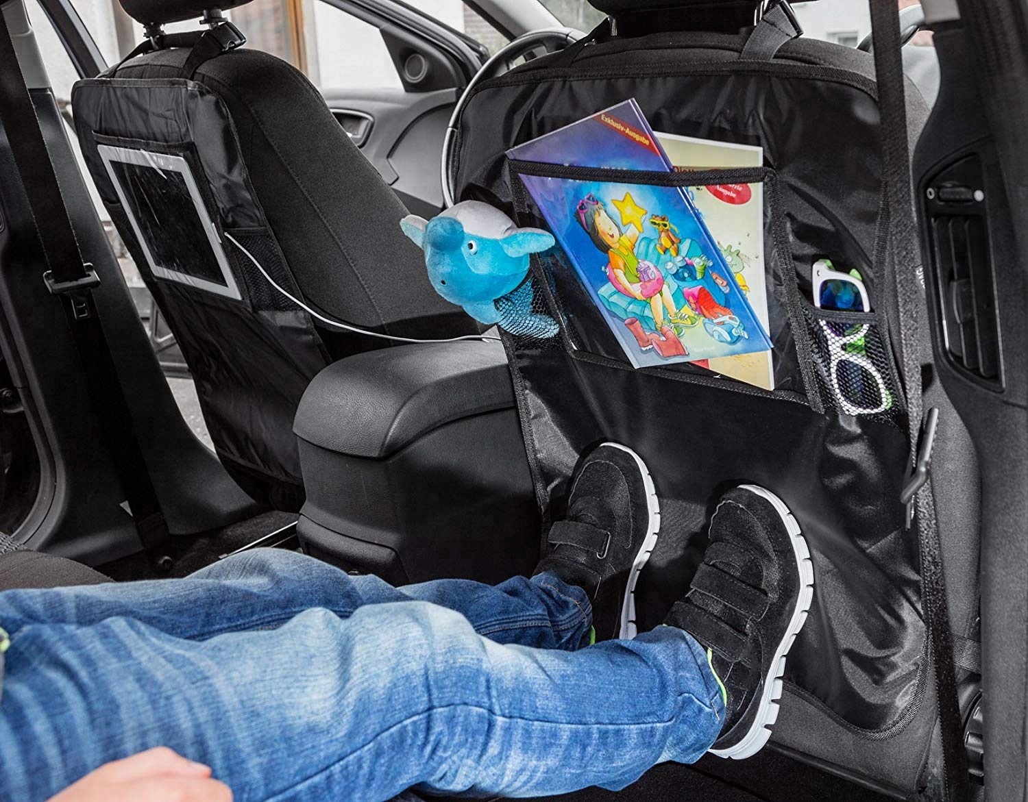 Factory Cheap Hot Big Plush Bear -
Car Seat Back Protector Kick Mat with clear Holder for Touch Screen iPad and Tablets for all car model – V-FOX detail pictures