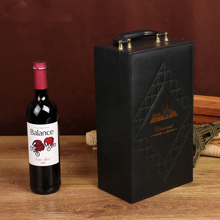 100% Original Baby Nappy Bags -
New Plaid Protector Wine Tote Carrier Bag Diamond Wine Package Gift Box 2 bottle PU Leather Grape Wine Travel BAG – V-FOX detail pictures