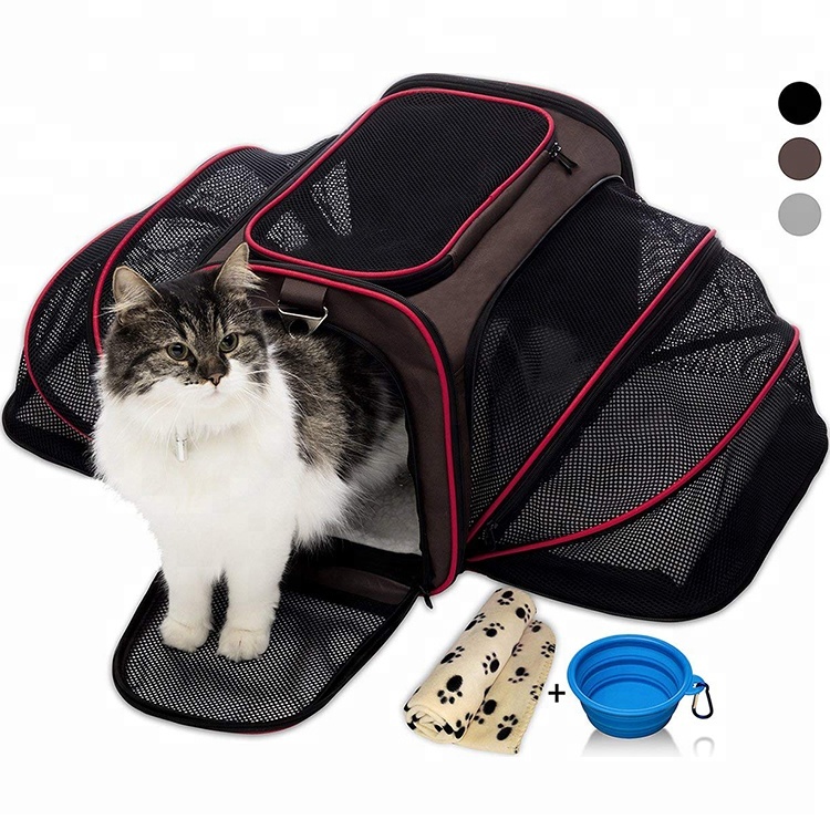 航空会社は、小型犬や猫のために二つの側膨張によってソフトペットキャリアを承認しました