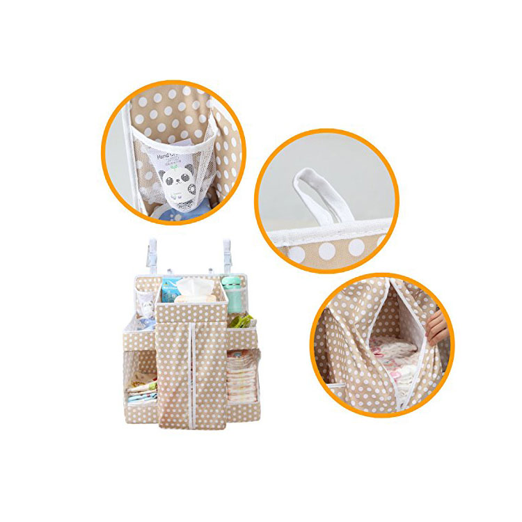 2017 New Style Knitted Blanket -
Custom Logo Household Articles Sundries Organizer Hanging Bag for baby bed – V-FOX detail pictures