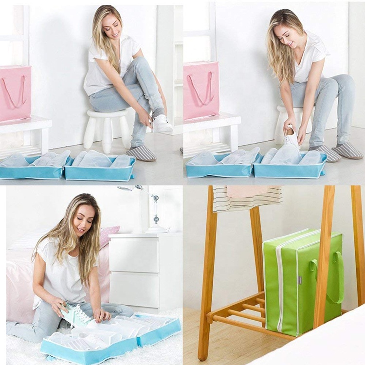 Professional Design Shopping Bag -
Free Sample Custom Polyester Waterproof Shoe Storage Organizer Travel Shoe Bags Hold 3 pairs of Shoes – V-FOX detail pictures