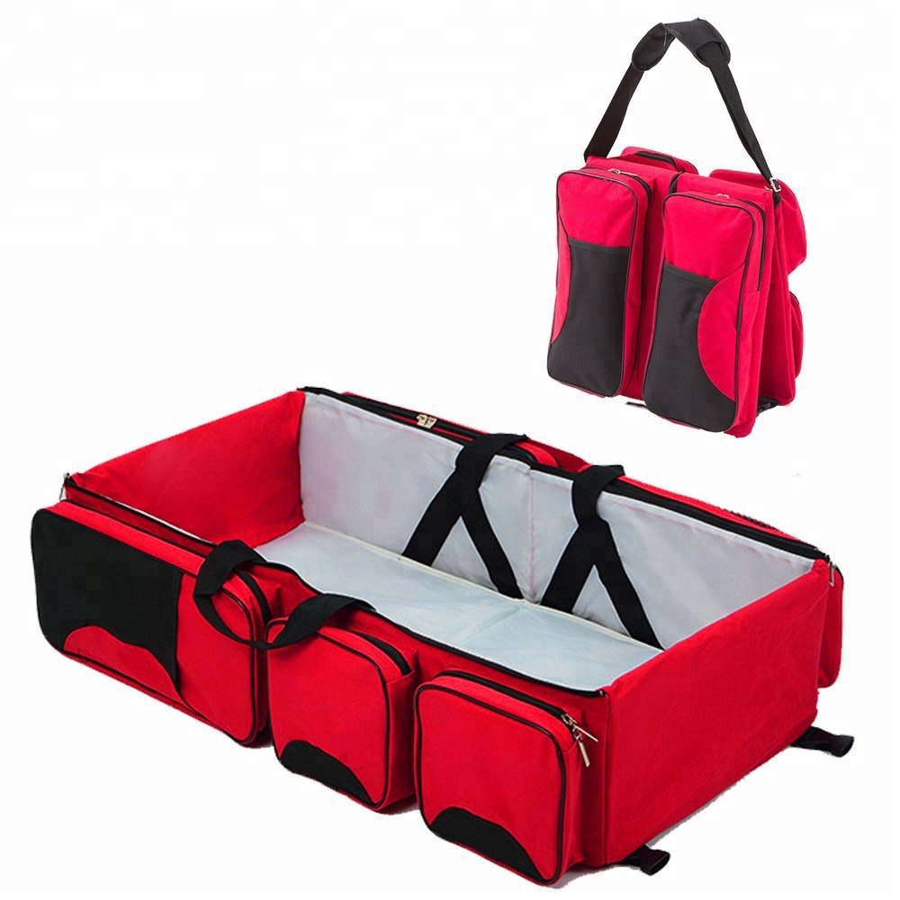 Low price for Baby Diaper Changing Pad -
2018 Hotcake Folding Nylon Diaper Bag Nappy Infant Carrier Crib Nursery Travel Baby Sleeping Bed – V-FOX detail pictures