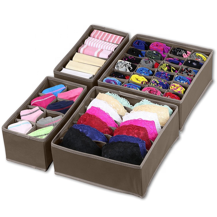 Rapid Delivery for Mummy Bag -
Set of 4 Simple Home Essentials Foldable Fabric Closet Storage Organizer Drawer Socks Underwear Sstorage Box – V-FOX detail pictures