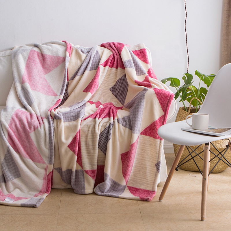 High Quality for Beer Can Cooler Bag -
 Alibba Express Geometric 100 Polyester Soft Flannel Coral Fleece Quilt Children Nap Blanket Kids Mink Baby Blanket – V-FOX