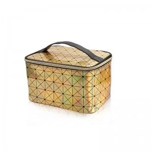 Iridescent Holographic Makeup Bag Pu diamondra fomba portable beautician zipper Tsidika tarehy zava-poana kitapo
