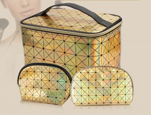 Iridescent Holographic Makeup Bag Pu diamondra fomba portable beautician zipper Tsidika tarehy zava-poana kitapo